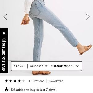 Curvy Perfect Vintage Jeans - Madewell Women’s Size 27